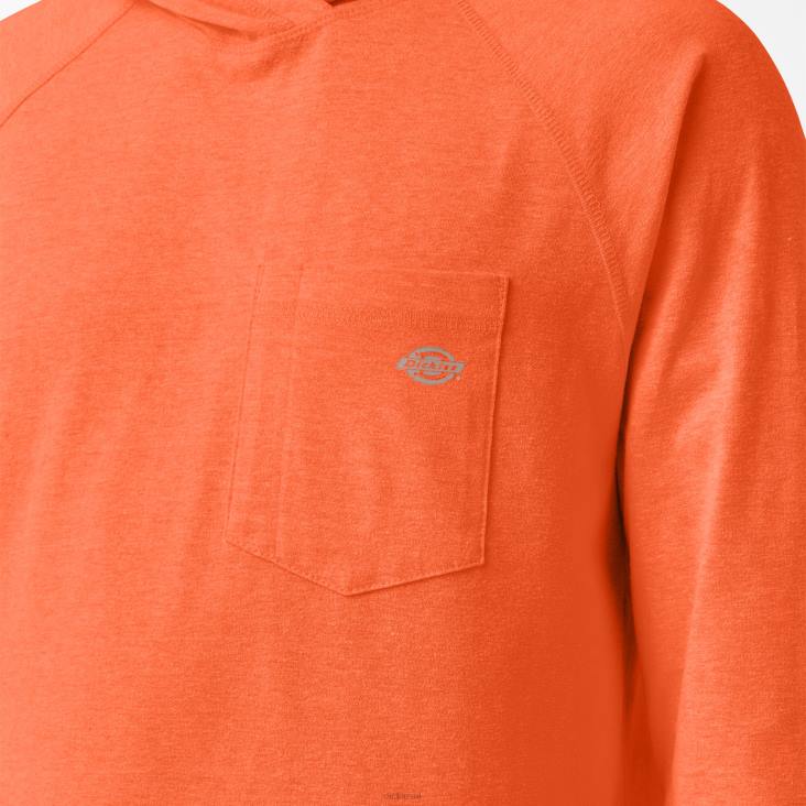 Heren Dickies zonneshirt met verkoelende prestaties fel oranje (bod) kleding 6F0X651
