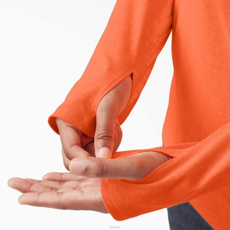 Heren Dickies zonneshirt met verkoelende prestaties fel oranje (bod) kleding 6F0X651