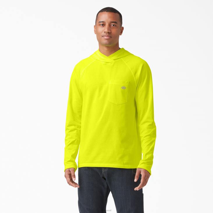 Heren Dickies zonneshirt met verkoelende prestaties helder geel (bwd) kleding 6F0X652