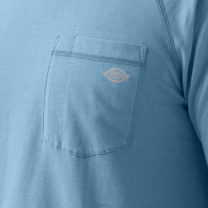 Heren Dickies zonneshirt met verkoelende prestaties stoffig blauw (dl) kleding 6F0X653