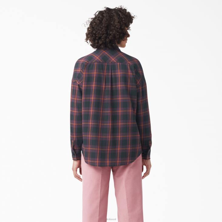 vrouwen Dickies Bakerhill oversized overhemd wijn/zwart plaid (bpn) kleding 6F0X2101