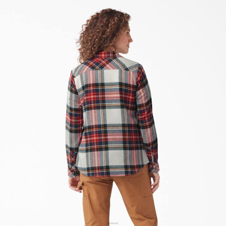 vrouwen Dickies geruit flanellen overhemd met lange mouwen gesmolten lava highland plaid (b1l) kleding 6F0X2206