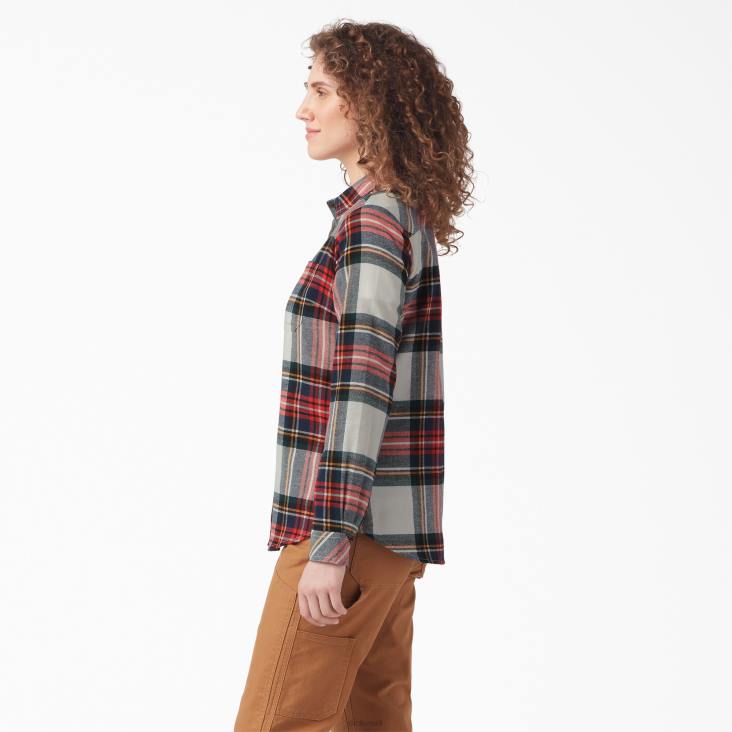 vrouwen Dickies geruit flanellen overhemd met lange mouwen gesmolten lava highland plaid (b1l) kleding 6F0X2206