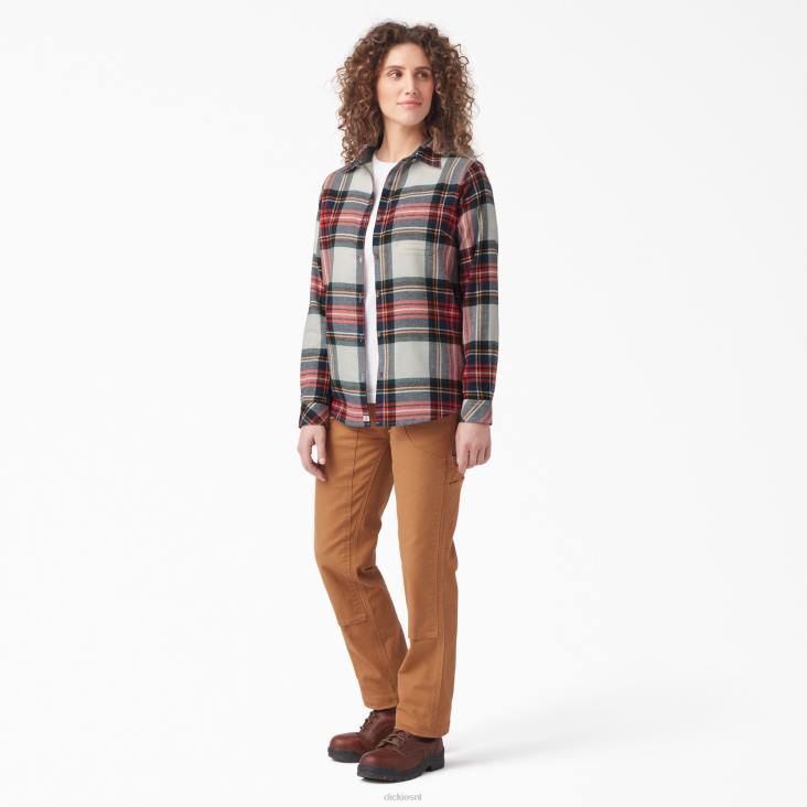 vrouwen Dickies geruit flanellen overhemd met lange mouwen gesmolten lava highland plaid (b1l) kleding 6F0X2206