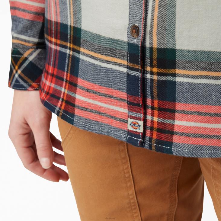 vrouwen Dickies geruit flanellen overhemd met lange mouwen gesmolten lava highland plaid (b1l) kleding 6F0X2206
