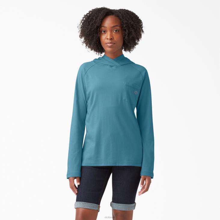 vrouwen Dickies zonneshirt met verkoelende prestaties diepe lucht (esd) kleding 6F0X1662