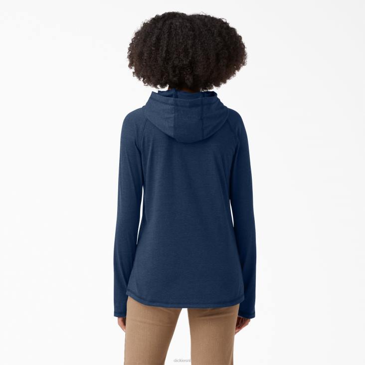 vrouwen Dickies zonneshirt met verkoelende prestaties donker marine heide (dnh) kleding 6F0X1661