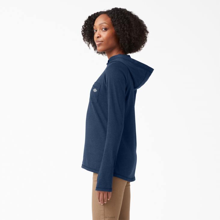 vrouwen Dickies zonneshirt met verkoelende prestaties donker marine heide (dnh) kleding 6F0X1661