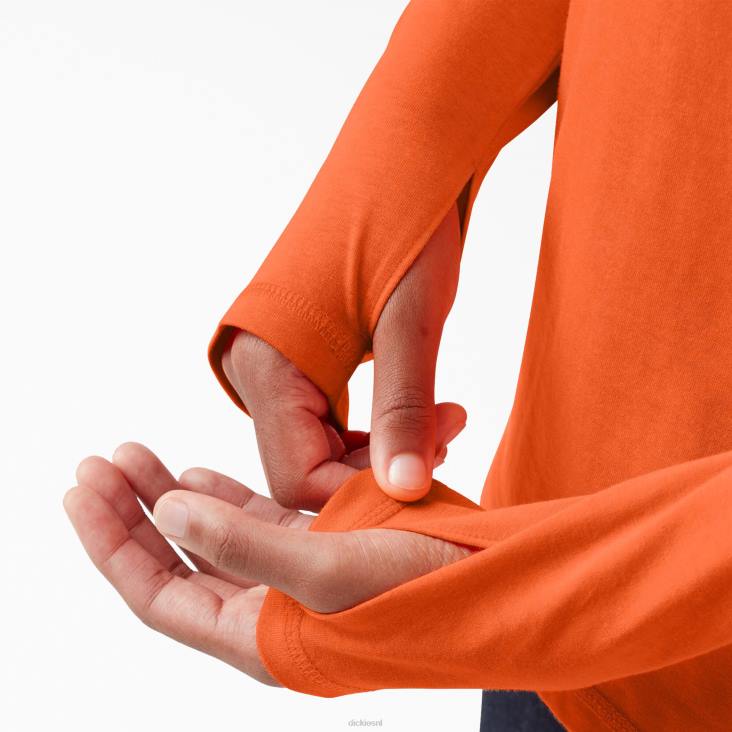 vrouwen Dickies zonneshirt met verkoelende prestaties fel oranje (bod) kleding 6F0X1659