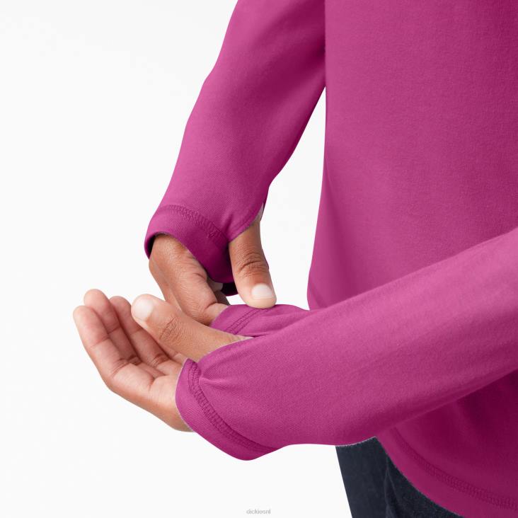 vrouwen Dickies zonneshirt met verkoelende prestaties festival fuchsia (f2f) kleding 6F0X1664