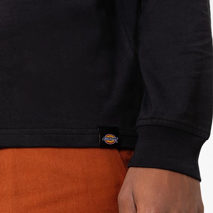 Heren Dickies Cleveland T-shirt met lange mouwen zwart (kbk) kleding 6F0X945