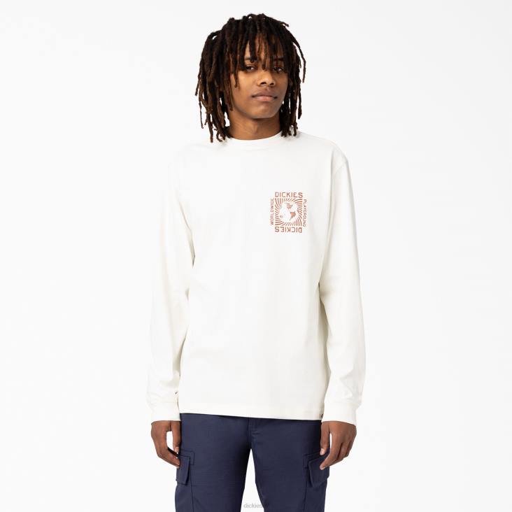 Heren Dickies Marbury T-shirt met lange mouwen wit (wh) kleding 6F0X921