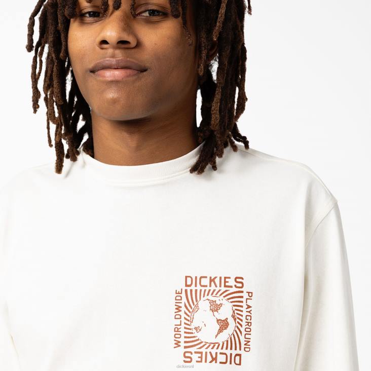 Heren Dickies Marbury T-shirt met lange mouwen wit (wh) kleding 6F0X921