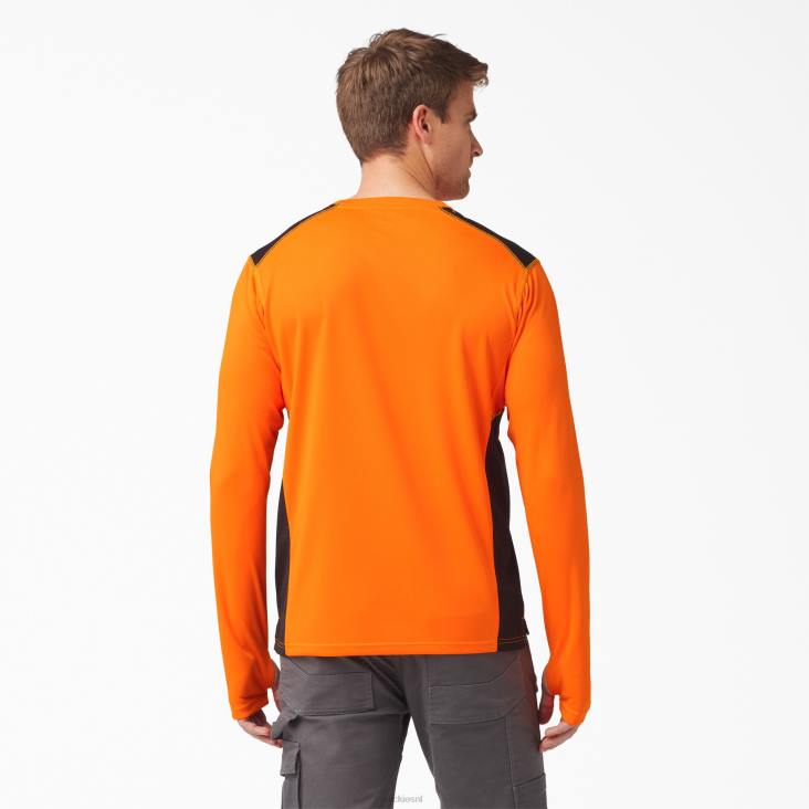 Heren Dickies Temp-iq 365 T-shirt met lange mouwen neon oranje (nvt) kleding 6F0X705