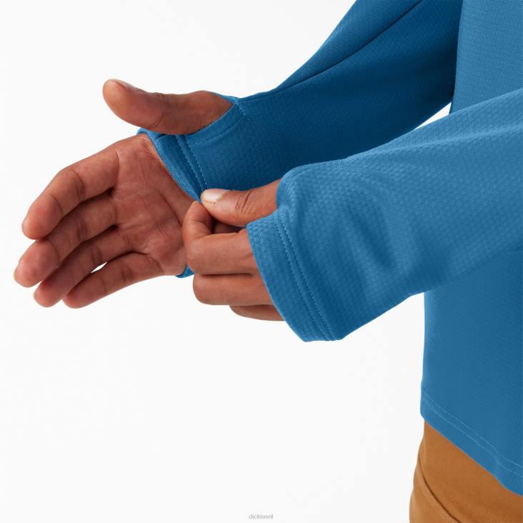 Heren Dickies Temp-iq 365 T-shirt met lange mouwen vallarta blauw (v2b) kleding 6F0X706