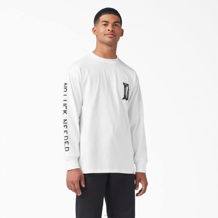 Heren Dickies Union Springs T-shirt met lange mouwen wit (wh) kleding 6F0X836