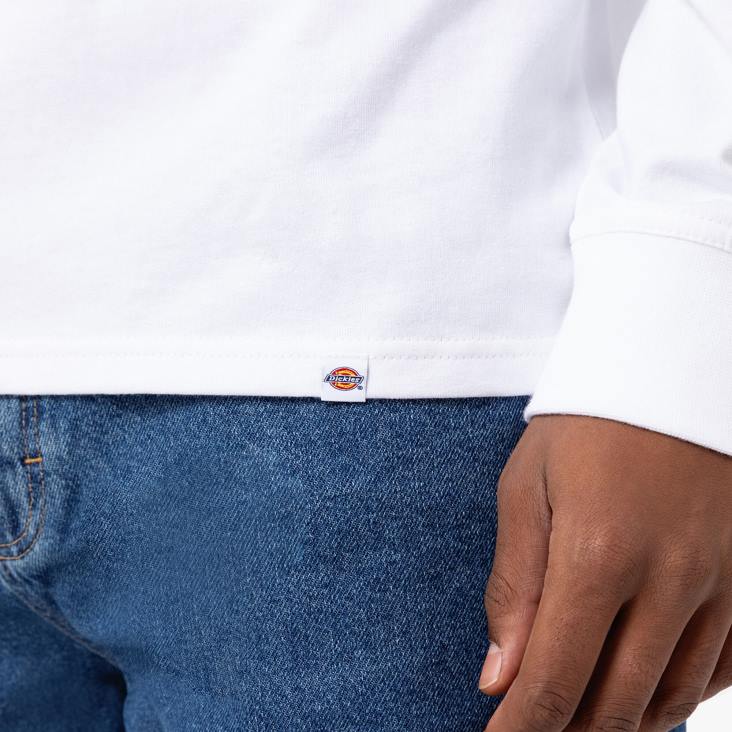 Heren Dickies Union Springs T-shirt met lange mouwen wit (wh) kleding 6F0X836