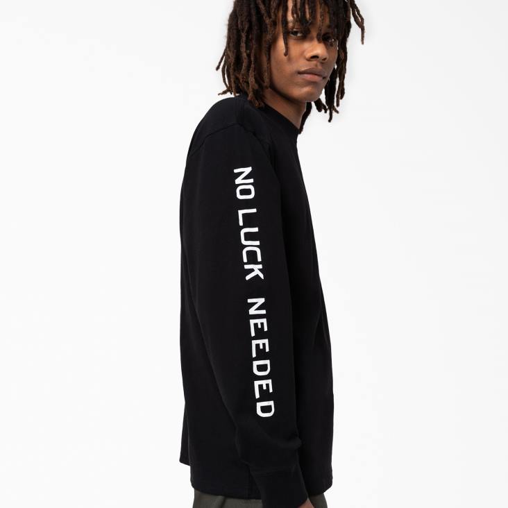 Heren Dickies Union Springs T-shirt met lange mouwen zwart (kbk) kleding 6F0X835