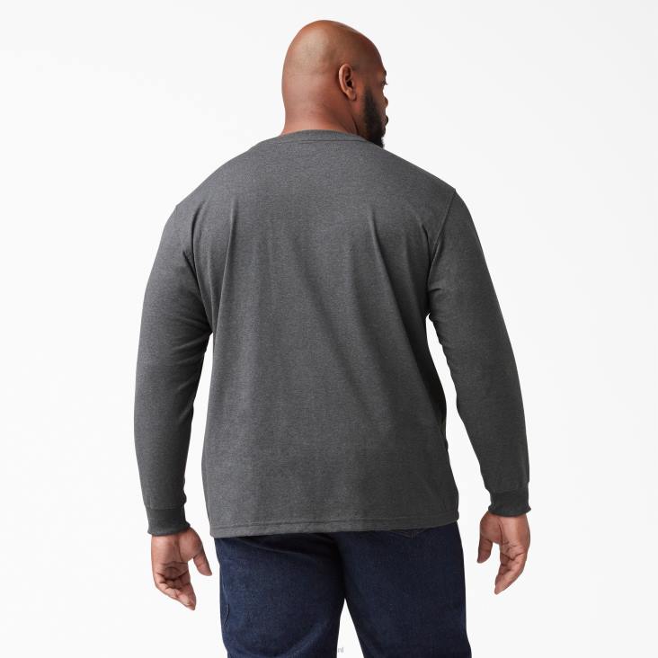 Heren Dickies gemêleerd zwaargewicht T-shirt met lange mouwen antracietgrijs heide (cgh) kleding 6F0X717