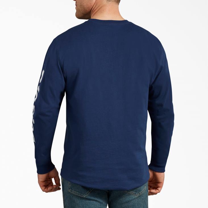 Heren Dickies grafisch T-shirt met lange mouwen diepblauw (el) kleding 6F0X766