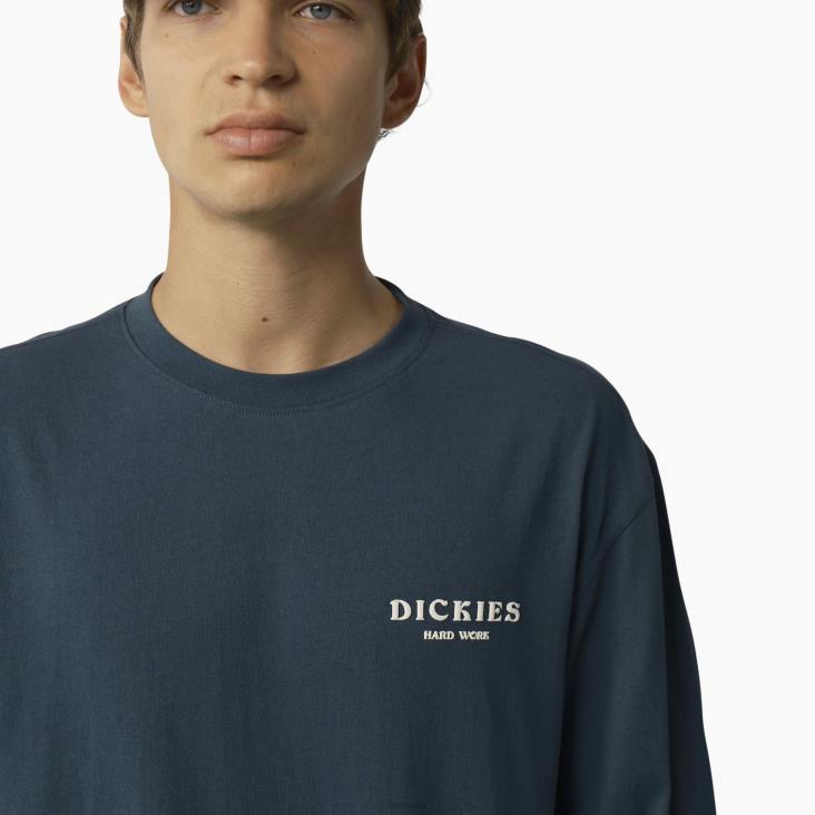 Heren Dickies oatfield t-shirt met lange mouwen luchtmacht blauw (af) kleding 6F0X804