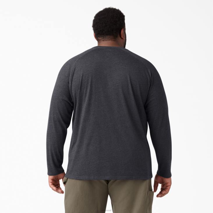 Heren Dickies verkoelend T-shirt met lange mouwen heide zwart (kbh) kleding 6F0X621