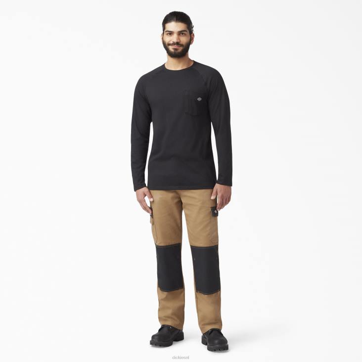 Heren Dickies verkoelend T-shirt met lange mouwen zwart (bk) kleding 6F0X614