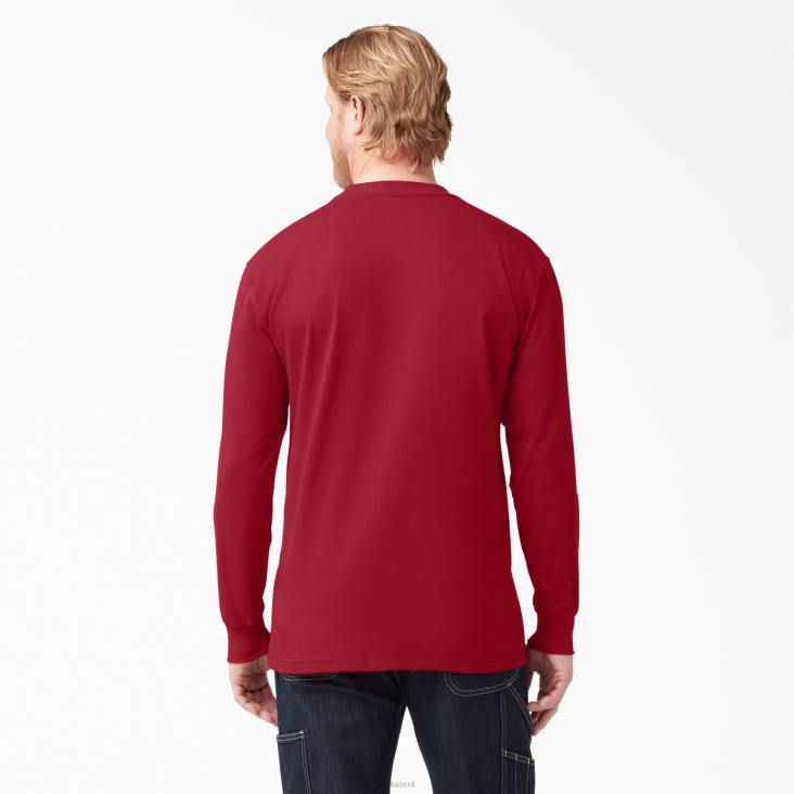 Heren Dickies zwaargewicht T-shirt met lange mouwen engels rood (er) kleding 6F0X608