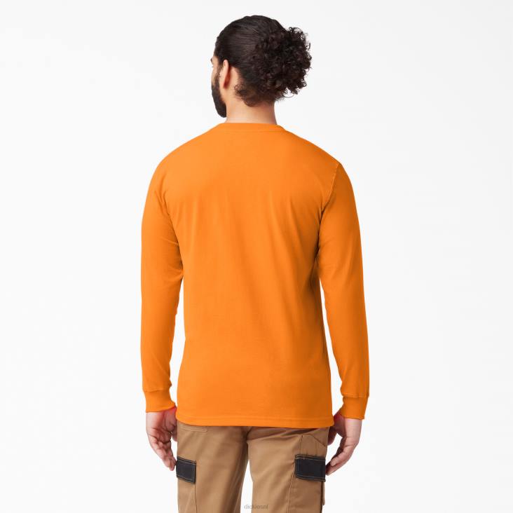 Heren Dickies zwaargewicht T-shirt met lange mouwen oranje (of) kleding 6F0X612
