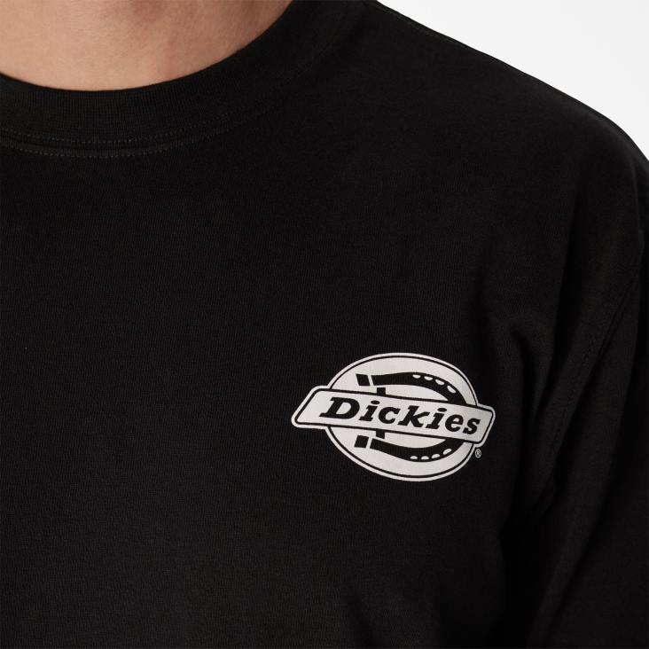 Heren Dickies zwaargewicht T-shirt met logo en lange mouwen zwart (kbk) kleding 6F0X870