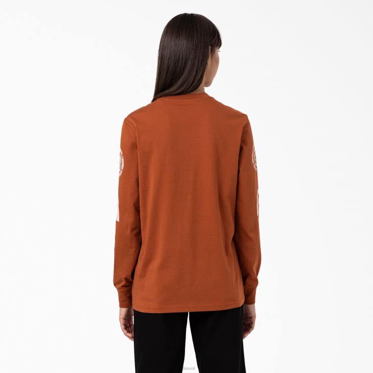 vrouwen Dickies Falkville T-shirt met lange mouwen peperkoek bruin (ie) kleding 6F0X2163