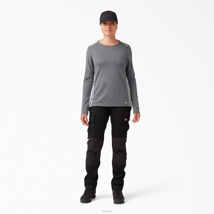 vrouwen Dickies Temp-iq 365 T-shirt met lange mouwen donkergrijze heide (ghf) kleding 6F0X1694