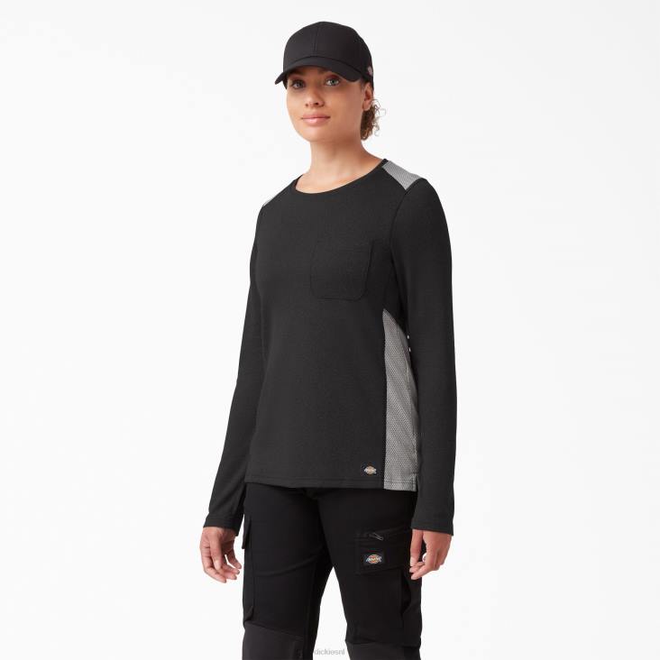 vrouwen Dickies Temp-iq 365 T-shirt met lange mouwen zwart (kbk) kleding 6F0X1695