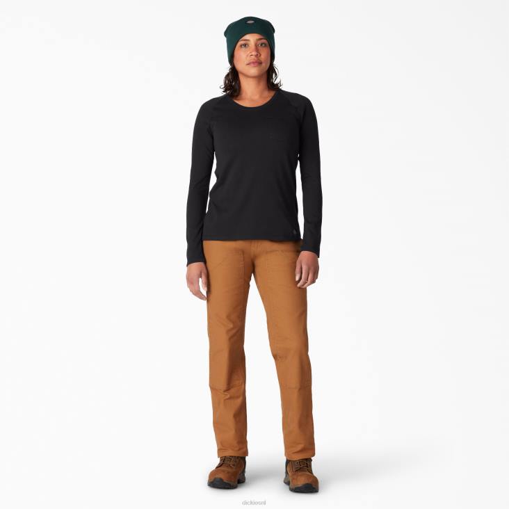 vrouwen Dickies verkoelend T-shirt met lange mouwen zwart (kbk) kleding 6F0X1636