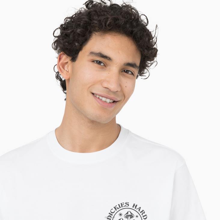 Heren Dickies Bayside Gardens T-shirt met korte mouwen wit (wh) kleding 6F0X586
