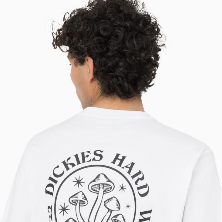 Heren Dickies Bayside Gardens T-shirt met korte mouwen wit (wh) kleding 6F0X586