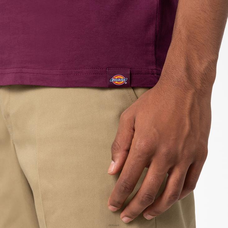 Heren Dickies Cleveland grafisch T-shirt met korte mouwen druivenwijn (gw9) kleding 6F0X847
