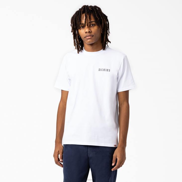 Heren Dickies Cleveland grafisch T-shirt met korte mouwen wit (wh) kleding 6F0X849