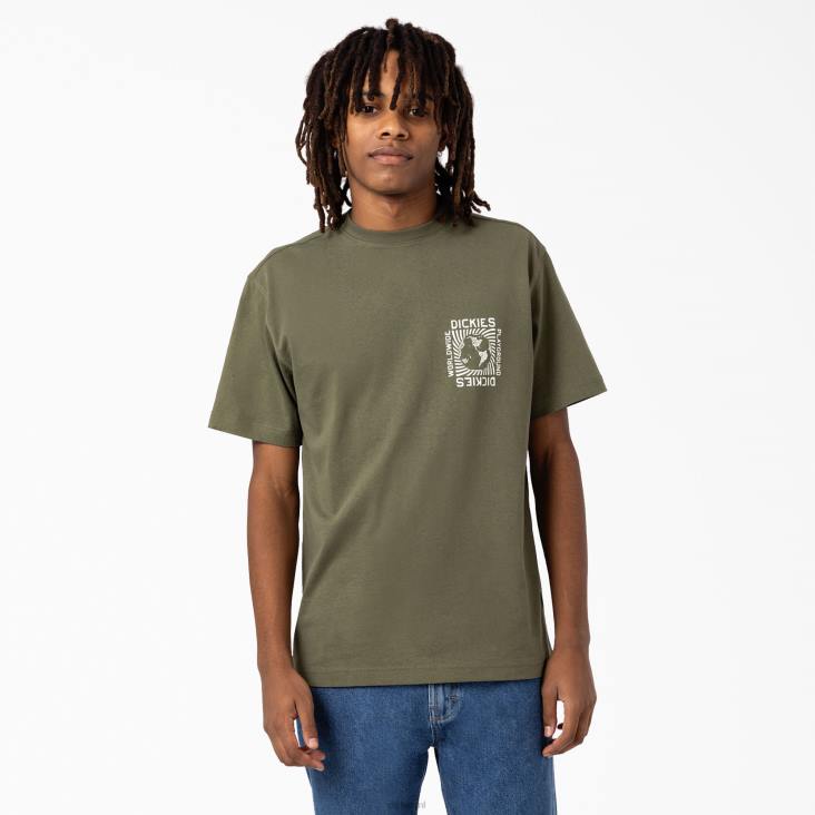 Heren Dickies Marbury T-shirt met korte mouwen militair groen (ml) kleding 6F0X802