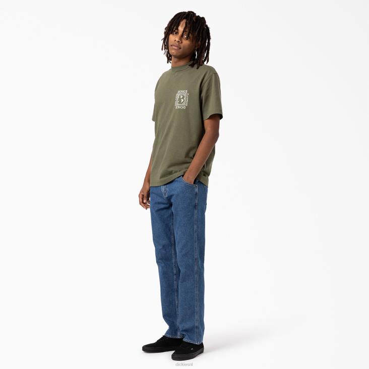 Heren Dickies Marbury T-shirt met korte mouwen militair groen (ml) kleding 6F0X802