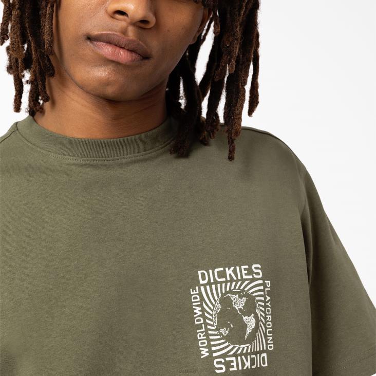 Heren Dickies Marbury T-shirt met korte mouwen militair groen (ml) kleding 6F0X802