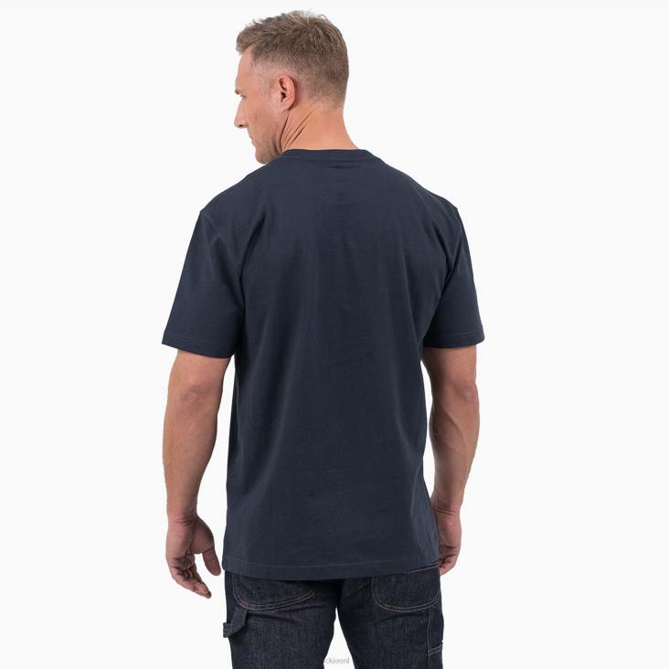 Heren Dickies T-shirt met driekleurig logo en korte mouwen donker marineblauw (dn) kleding 6F0X709