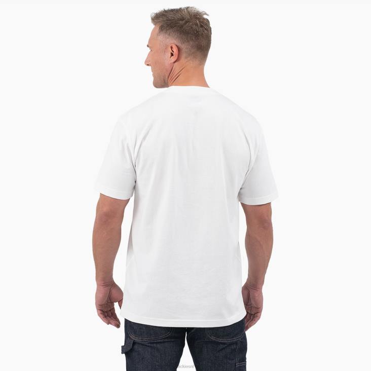 Heren Dickies T-shirt met driekleurig logo en korte mouwen wit (wh) kleding 6F0X714