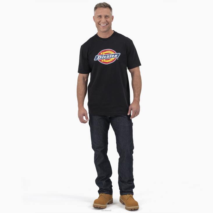 Heren Dickies T-shirt met driekleurig logo en korte mouwen zwart (kbk) kleding 6F0X712