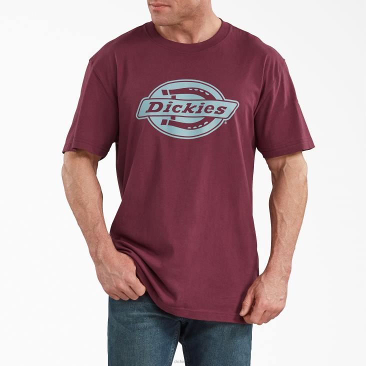 Heren Dickies T-shirt met korte mouwen en een relaxte pasvorm bordeaux (door) kleding 6F0X842
