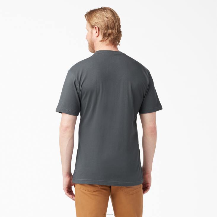 Heren Dickies T-shirt met korte mouwen en lichtgewicht zak antracietgrijs (ch) kleding 6F0X574