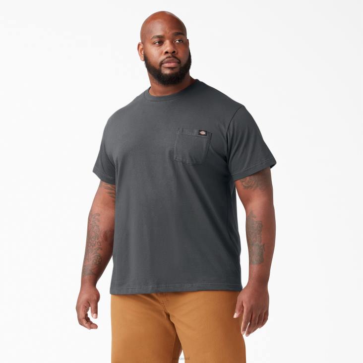 Heren Dickies T-shirt met korte mouwen en lichtgewicht zak antracietgrijs (ch) kleding 6F0X574