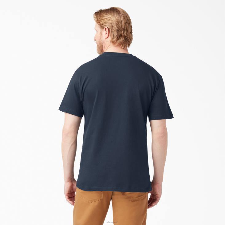 Heren Dickies T-shirt met korte mouwen en lichtgewicht zak donker marineblauw (dn) kleding 6F0X575