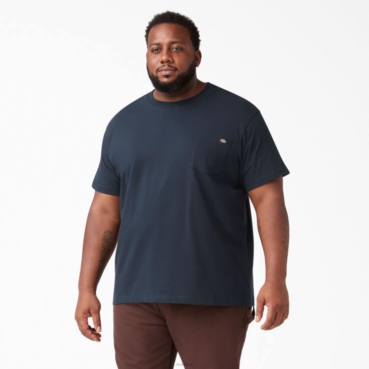 Heren Dickies T-shirt met korte mouwen en lichtgewicht zak donker marineblauw (dn) kleding 6F0X575