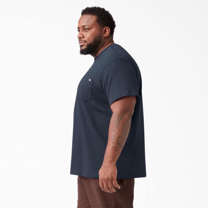 Heren Dickies T-shirt met korte mouwen en lichtgewicht zak donker marineblauw (dn) kleding 6F0X575
